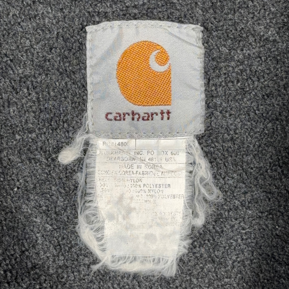 Vintage Carhartt Jacket Adult 2XL XXL Gray Bomber Workwear Fleece Insulated Y2K - Picture 3 of 10
